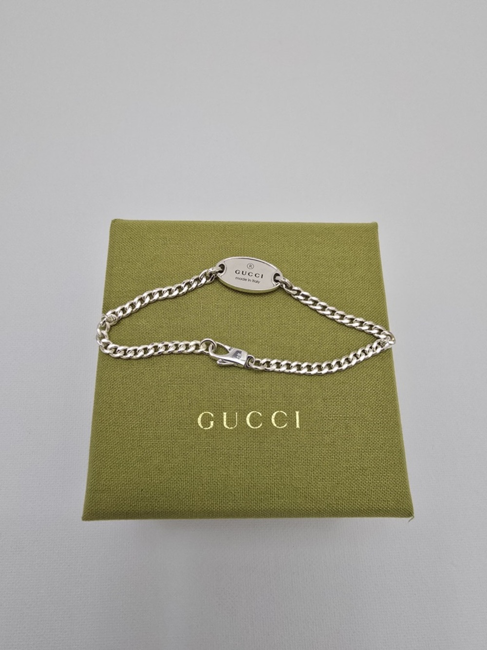 Gucci Sterling Silver Trademark Link Bracelet size 18 - Picture 2 of 6